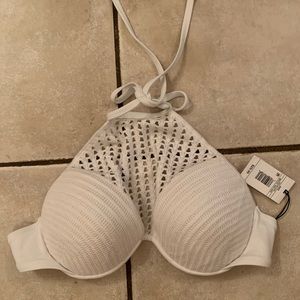WHITE CROCHET PUSH UP SWIMSUIT TOP